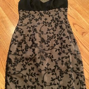 Dress with overlay with beading